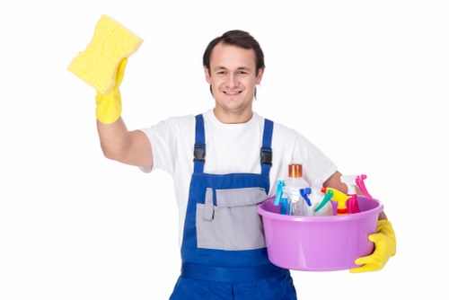 Team member reviewing a cleaning issue and notes
