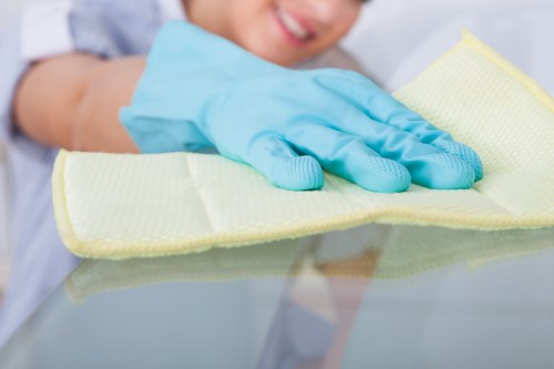 Commercial cleaner maintaining a Tockwell office reception area