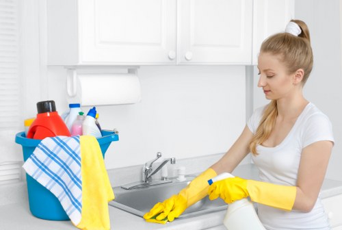 Detailed post-construction cleaning of kitchen surfaces in Tockwell